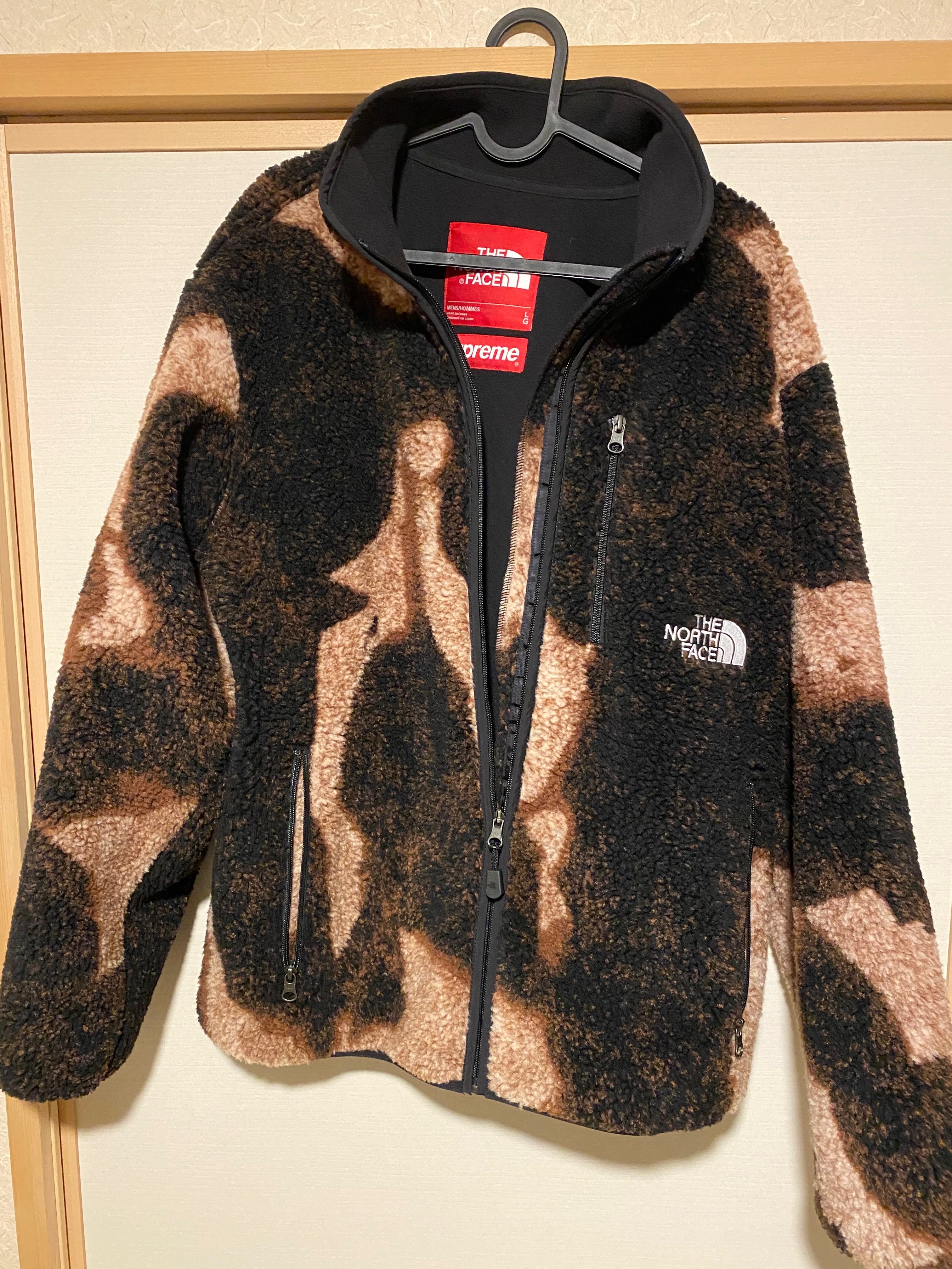 Supreme x The North Face Bleached Denim Print Fleece Jacket "Black"