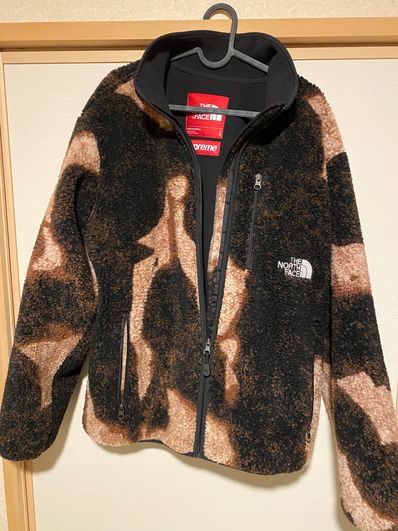Supreme x The North Face Bleached Denim Print Fleece Jacket "Black"