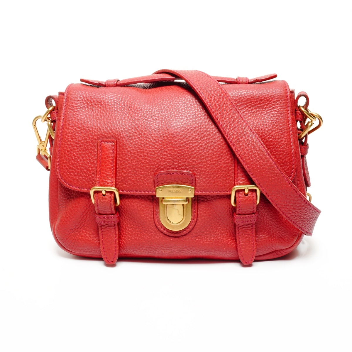 プラダ PRADA ヴィッテロダイノレザーショルダーバッグ ショルダーバッグ【中古】