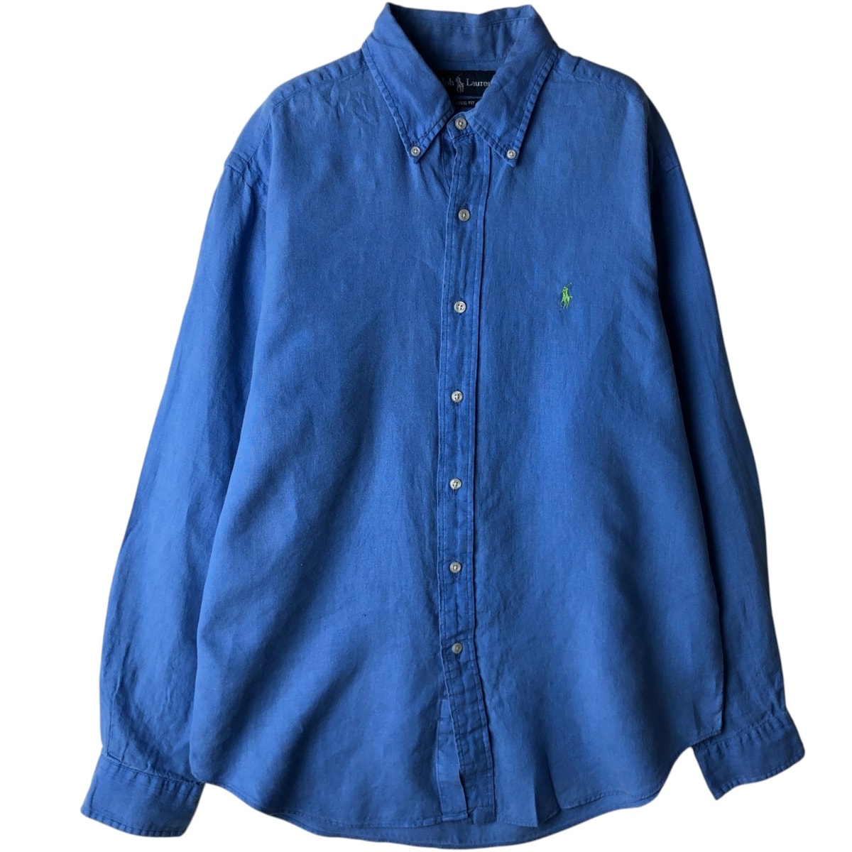 古着 ラルフローレン Ralph Lauren CLASSIC FIT クラシックフィット 長袖 リネン ボタンダウンシャツ メンズL相当/eaa619788