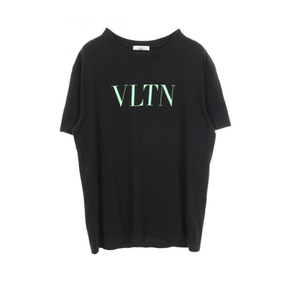 ヴァレンチノ Valentino VLTNロゴプリント クルーネック 半袖Tシャツ 衣料品 トップス コットン メンズ ブラック系 【中古】
