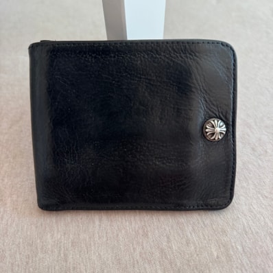 Chrome Hearts 1-Snap Cross Button Wallet "Black"