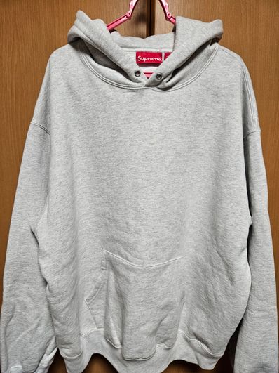 Supreme Satin Applique Hooded Sweatshirt "Ash Grey"