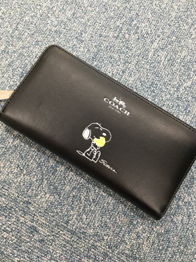 新品 未使用 COACH 長財布 スヌーピー コラボ ブラック