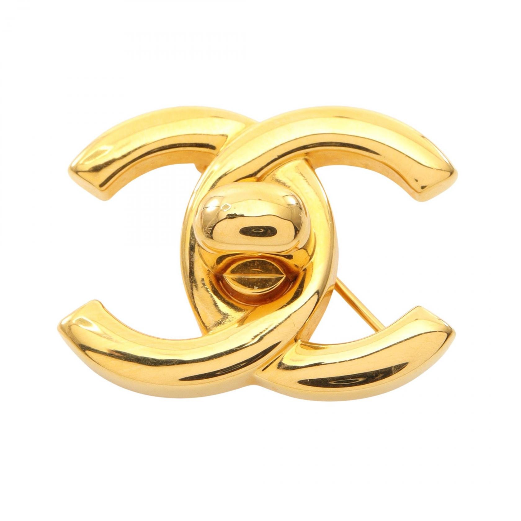 シャネル CHANEL ココマーク ターンロック ブローチ アクセサリー GP(ゴールドメッキ) レディース ゴールド系 【中古】