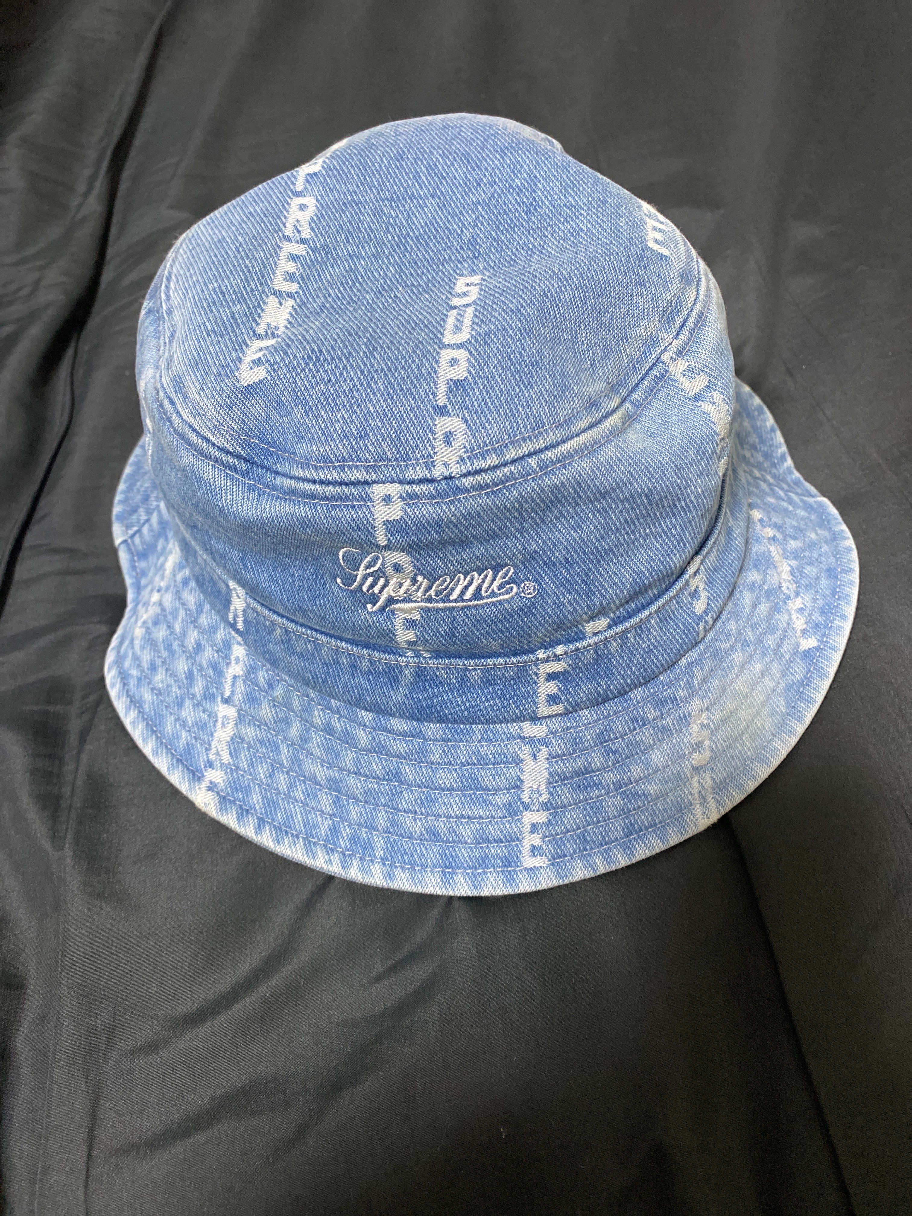 Supreme Warp Jacquard Logos Denim Crusher "Blue"