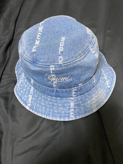 Supreme Warp Jacquard Logos Denim Crusher "Blue"