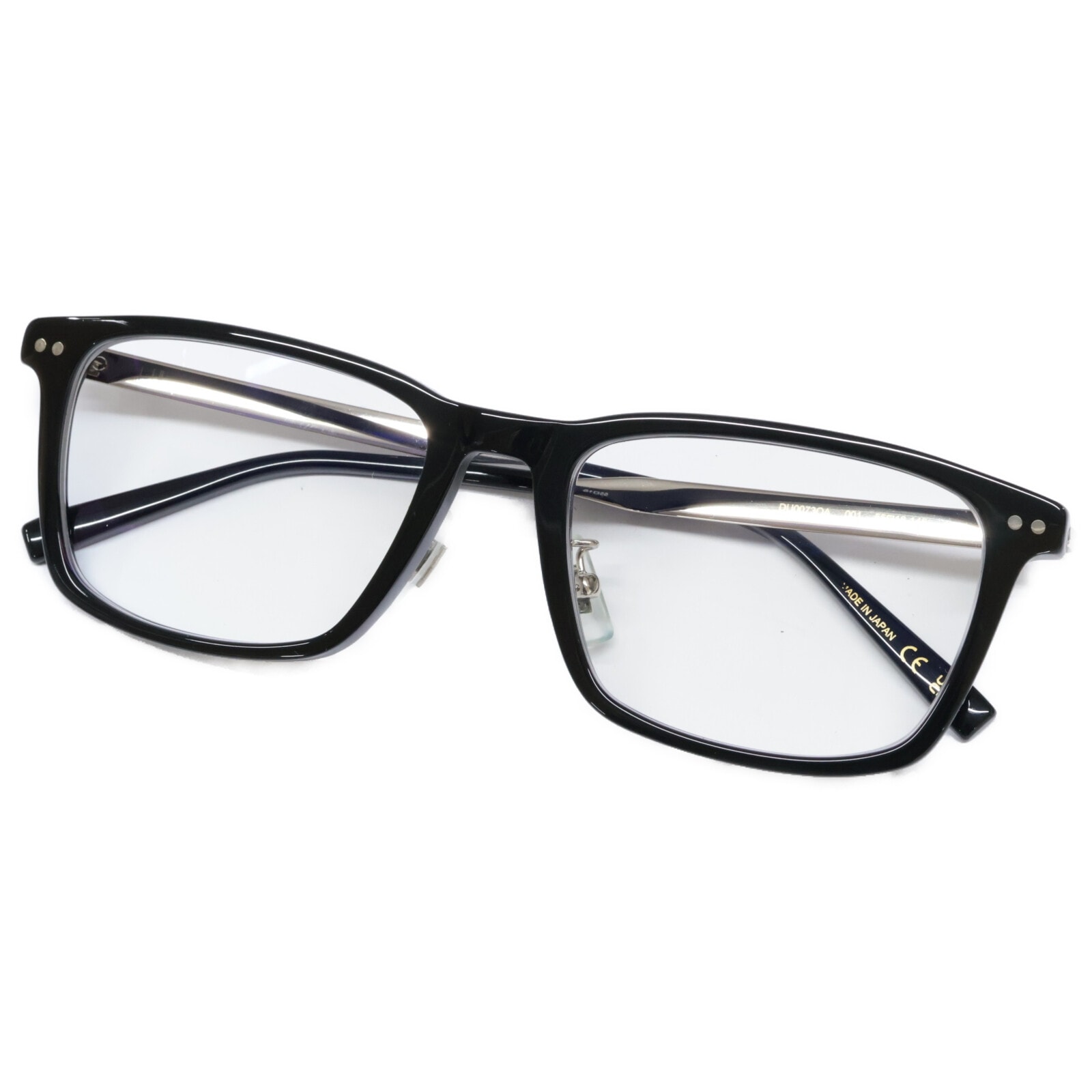 ダンヒル 【美品】DU0073OA 001 度入りレンズ スクエアシェイプ メガネフレーム 55□18-145 XL