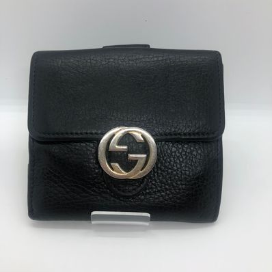GUCCI Interlocking G W Hook Wallet "Black"