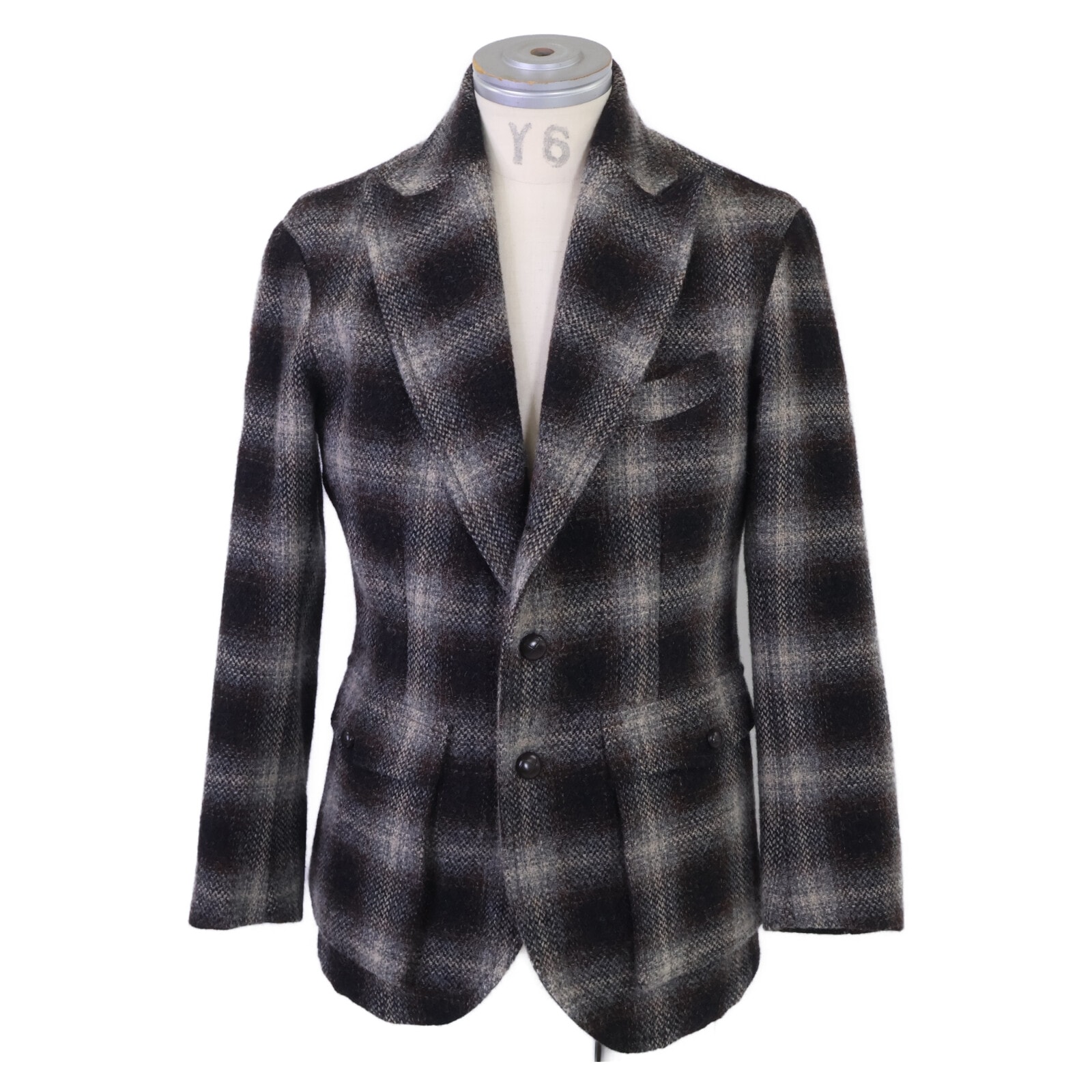 ダブルアールエル 【美品/国内正規】782872728001 Bideford Checked Wool Coat オンブレチェック ウール ジャケット XS/TP