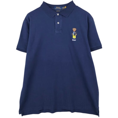 古着 ラルフローレン Ralph Lauren POLO RALPH LAUREN CUSTOM SLIM FIT ポロベア 半袖 ポロシャツ メンズXL相当/eaa622197