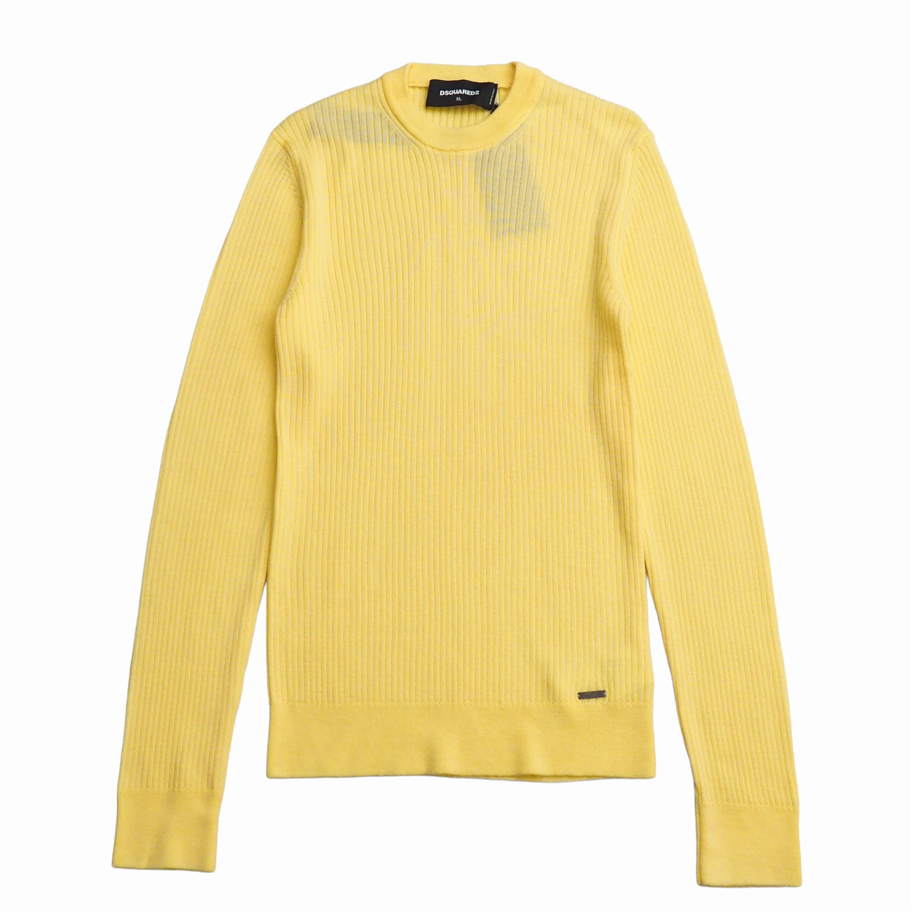 ■美品■DSQUARED2 ディースクエアード セーター サイズXL リブニット クルーネック ロゴプレート イタリア製 ブランド古着【中古】RA9070