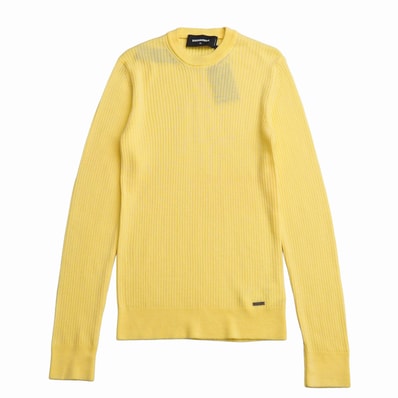 ■美品■DSQUARED2 ディースクエアード セーター サイズXL リブニット クルーネック ロゴプレート イタリア製 ブランド古着【中古】RA9070