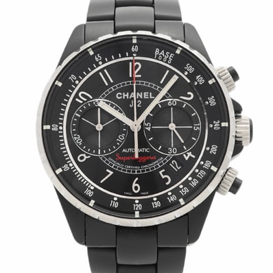 ★SALE【6wfc0212】シャネル J12 スーパーレッジェーラ H3409 黒文字盤【中古】腕時計 メンズ
