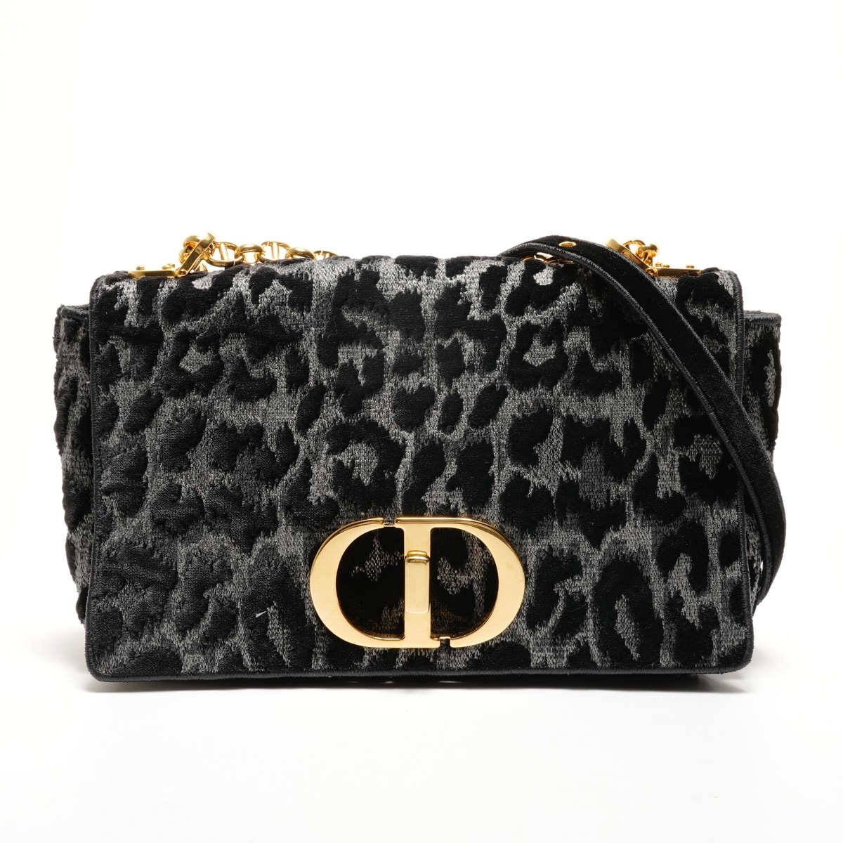 ディオール Dior ディオールカロ レオパード チェーン ショルダーバッグ【中古】