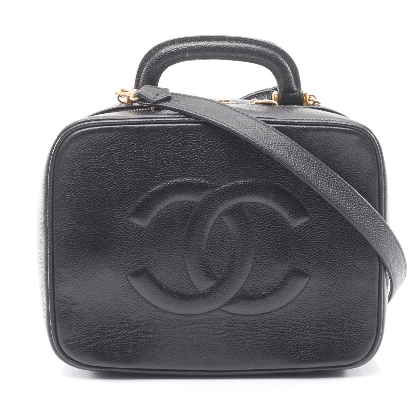 シャネル CHANEL ココマーク ハンドバッグ バッグ カーフ(牛革) レディース ブラック系 【中古】
