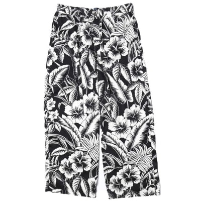 POLO RALPH LAUREN ポロ・ラルフローレン ボタニカルプリントイージーパンツ 211839151001 XS BLACK/WHITE 定価45,100円 ボトムス g27293