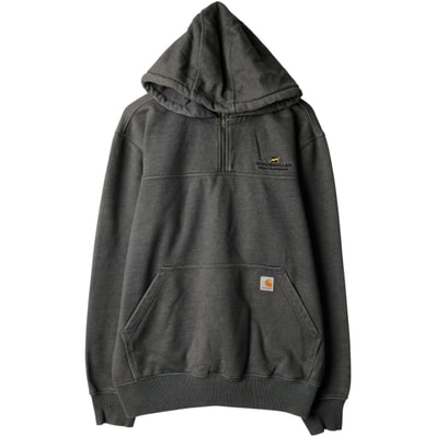 古着 カーハート Carhartt ORIGINAL FIT スウェットプルオーバーパーカー ハーフジップ スウェットプルオーバーパーカー メンズL相当/eaa590081