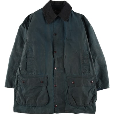 古着 80年代 バブアー Barbour BORDER ボーダー 2ワラント ワックスコットン オイルドジャケット 英国製 メンズL相当 ヴィンテージ/eaa614850
