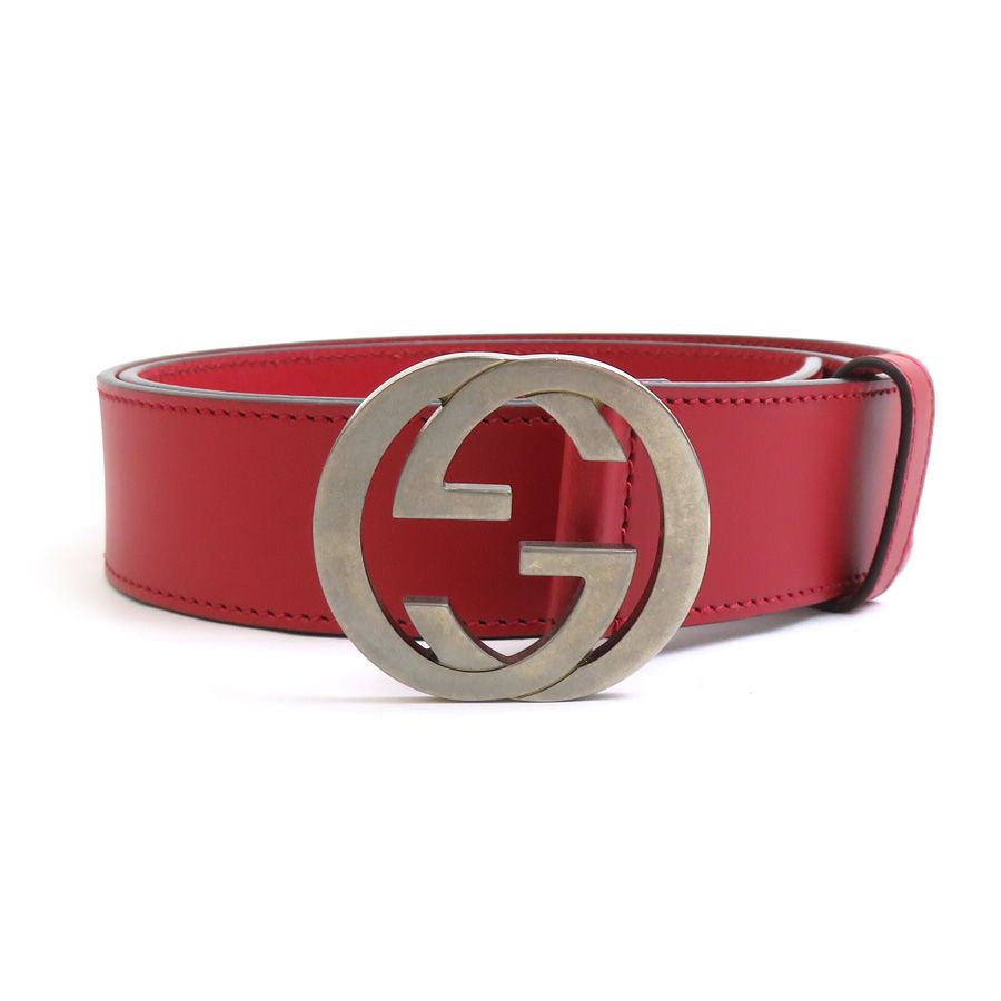 GUCCI赤ベルト本革 GUCCI Vintage 90s Reversible Red Black Leather Gold GG Logo