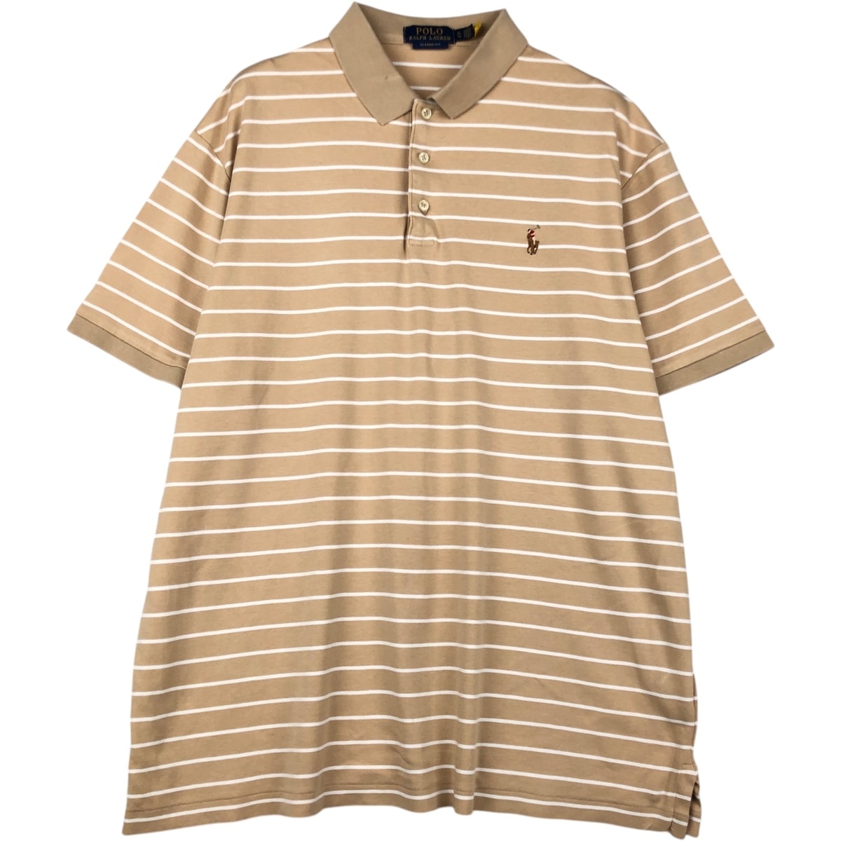 古着 ラルフローレン Ralph Lauren POLO RALPH LAUREN CLASSIC FIT 半袖 ボーダー ポロシャツ メンズXL相当/eaa620986