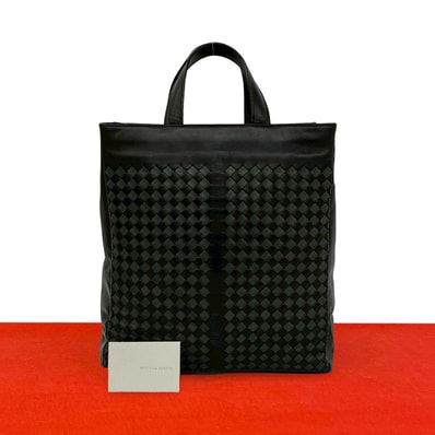 BOTTEGA VENETA ボッテガヴェネタ イントレチャート レザー ハンドバッグ ブラック
40216