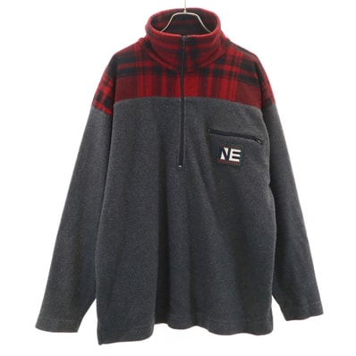 NAUTICA ノーティカ 90s オールド ハーフジップ フリースジャケット M チャコールグレー プルオーバー