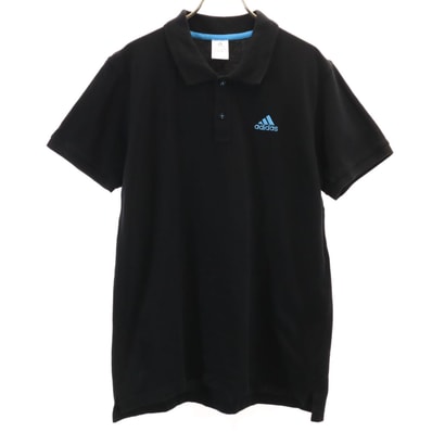 adidas アディダス 半袖 ポロシャツ XO ブラック 鹿の子地 ビックサイズ