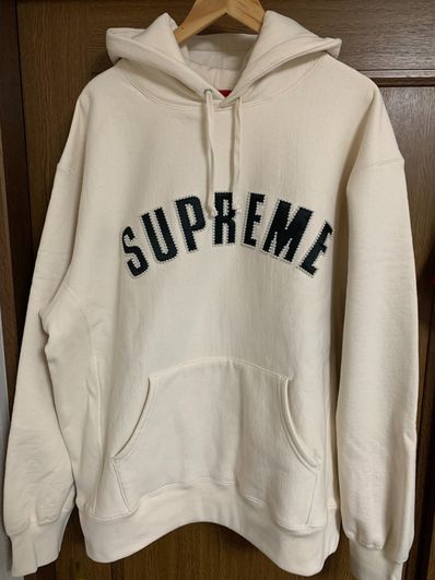 Supreme Pearl Logo Hooded Sweatshirt "Natural"