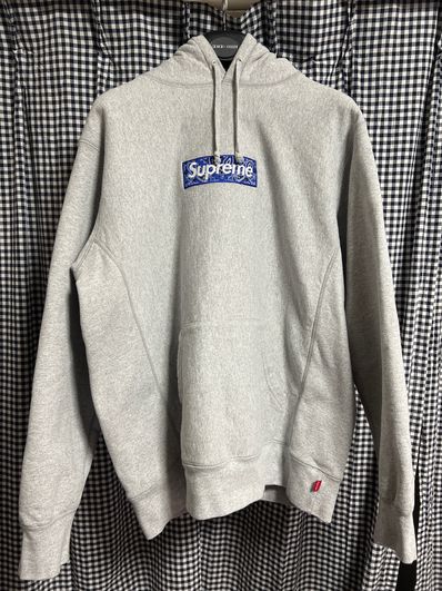 Supreme Bandana Box Logo Hooded Sweatshirt "Grey"