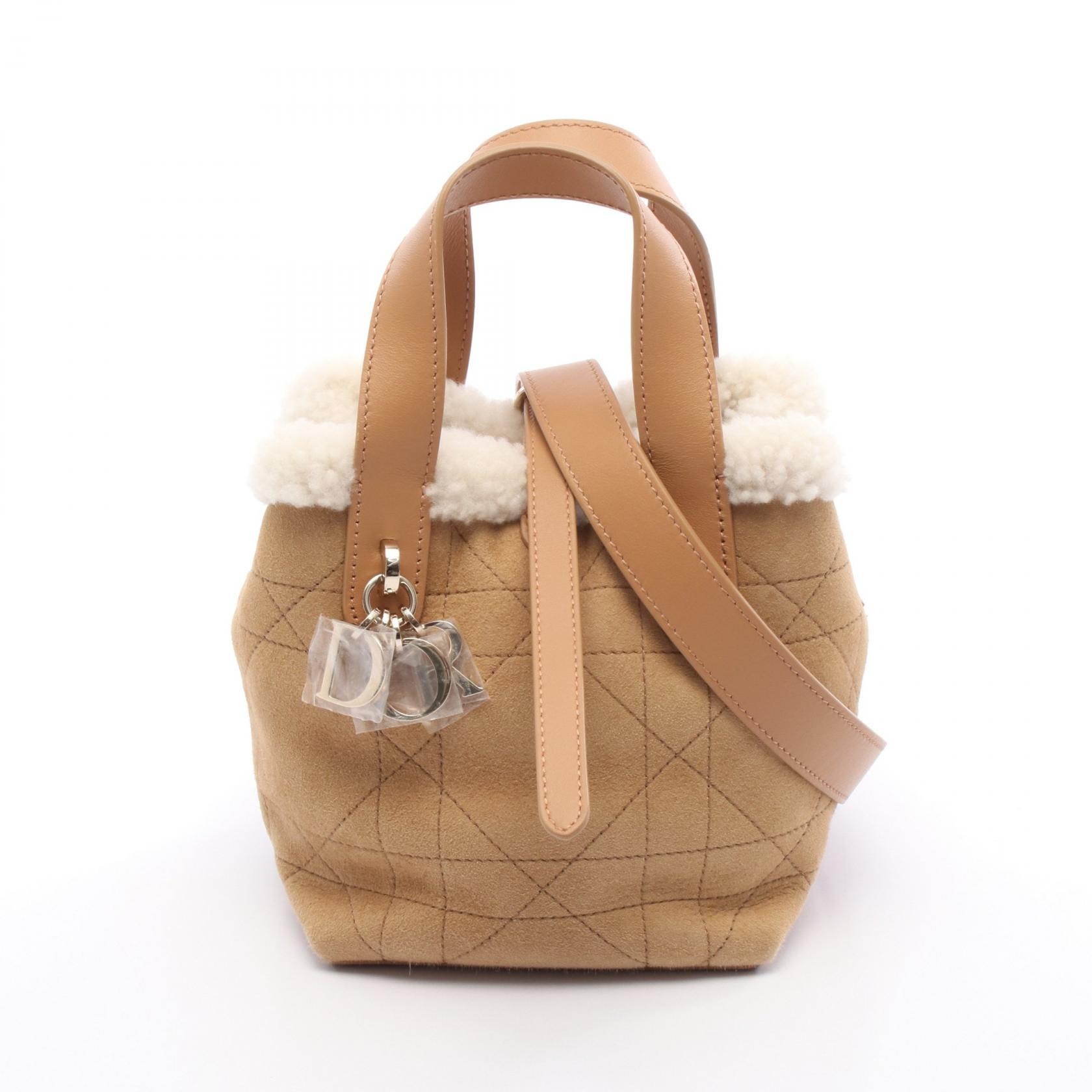 ディオール Dior DiorAlps トゥジュール バーティカル ナノ マクロカナージュ ハンドバッグ バッグ ムートン レザー レディース ブラウン系 / ホワイト系 S6100OMTU_M62E 【中古】