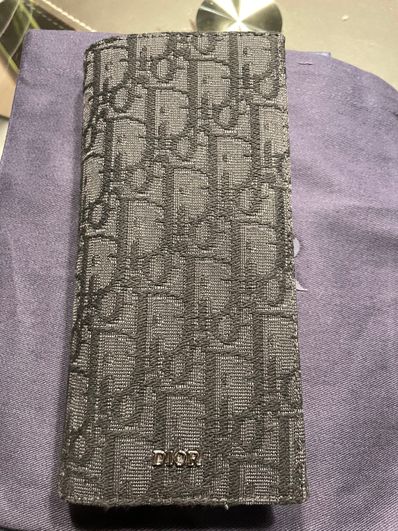 Dior Vertical Long Wallet Dior Oblique Jacquard "Black"