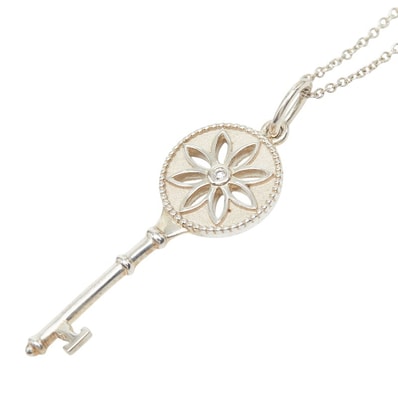 ティファニー デイジーキー 1Pダイヤ ネックレス SV925 シルバー レディース TIFFANY&Co. 【中古】