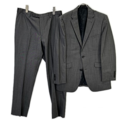 バーバリーブラックレーベル チャコール ピンストライプ D1H35-810-07 2ピース シングルスーツ 38/38