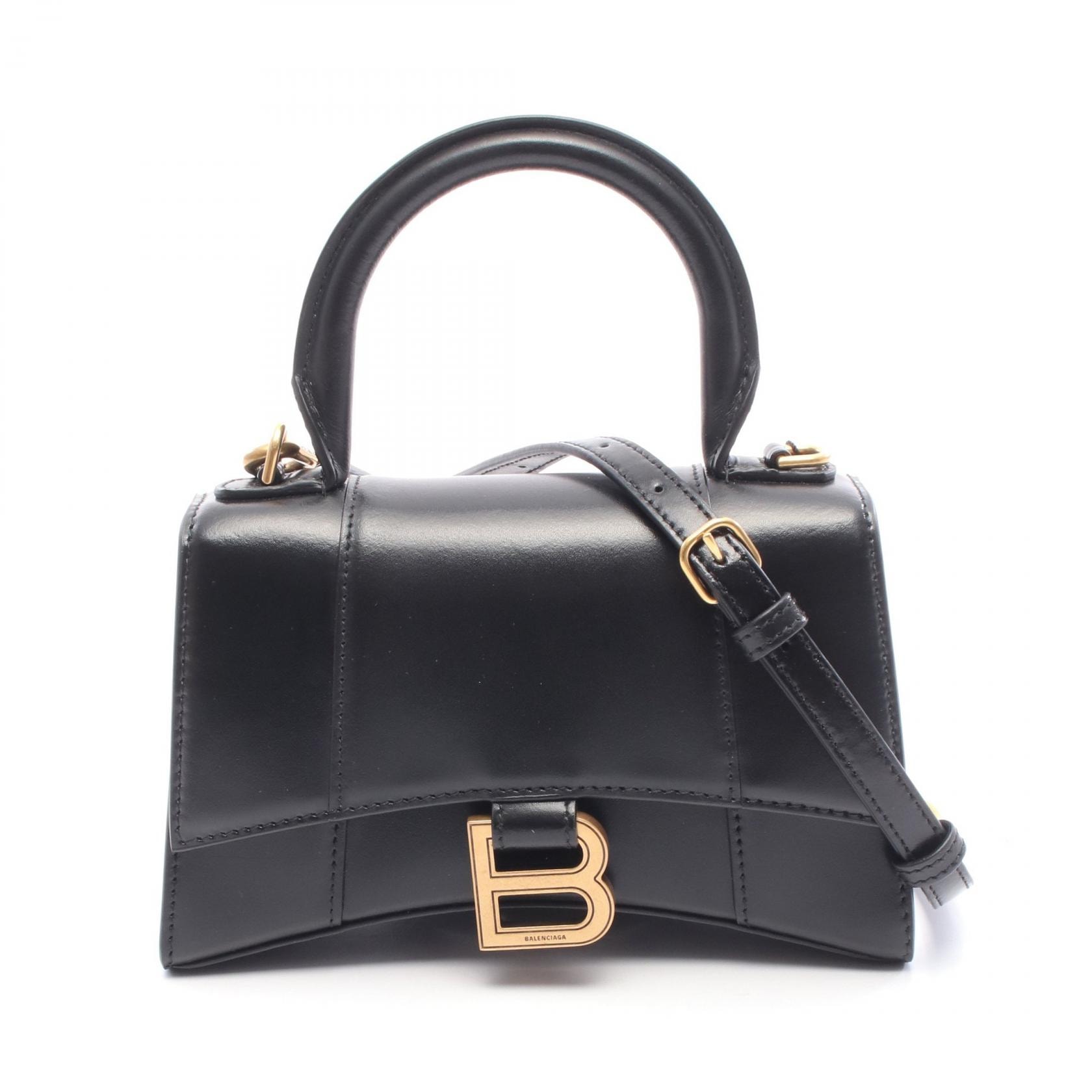 バレンシアガ BALENCIAGA HOURGLASS XS ハンドバッグ バッグ レザー レディース ブラック系 5928331QJ4M1000 【新品】