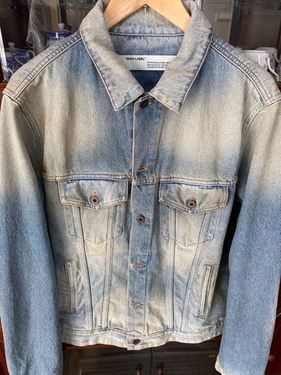 OFF-WHITE Airport Tape Denim Jacket "Blue"