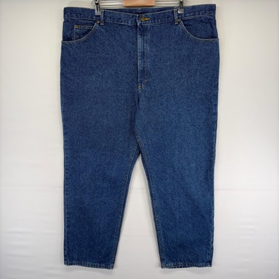 古着 90's/90年代 リー Lee USA製 デニム パンツ 5ポケット ストレート ジッパーフライ ジーンズ ジーパン w46 L32 ブルー系 メンズ