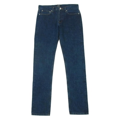 A.P.C. アーペーセー デニムパンツ PETIT STANDARD セルビッチ デニム パンツ ボタンフライ 赤耳 日本製 インディゴブルー系 29【中古】