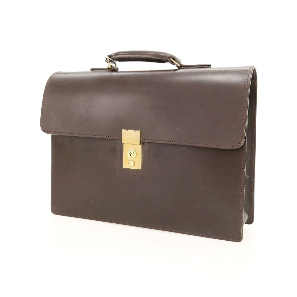 【中古】ポーター PORTER CROWNシリーズ ブライドルレザー ブリーフケース ダークブラウン【W39xH27.5xD10】【メンズ】