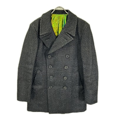イッセイミヤケメン 14AW ME43FA033 幾何学的 テキスタイル Pコート 3