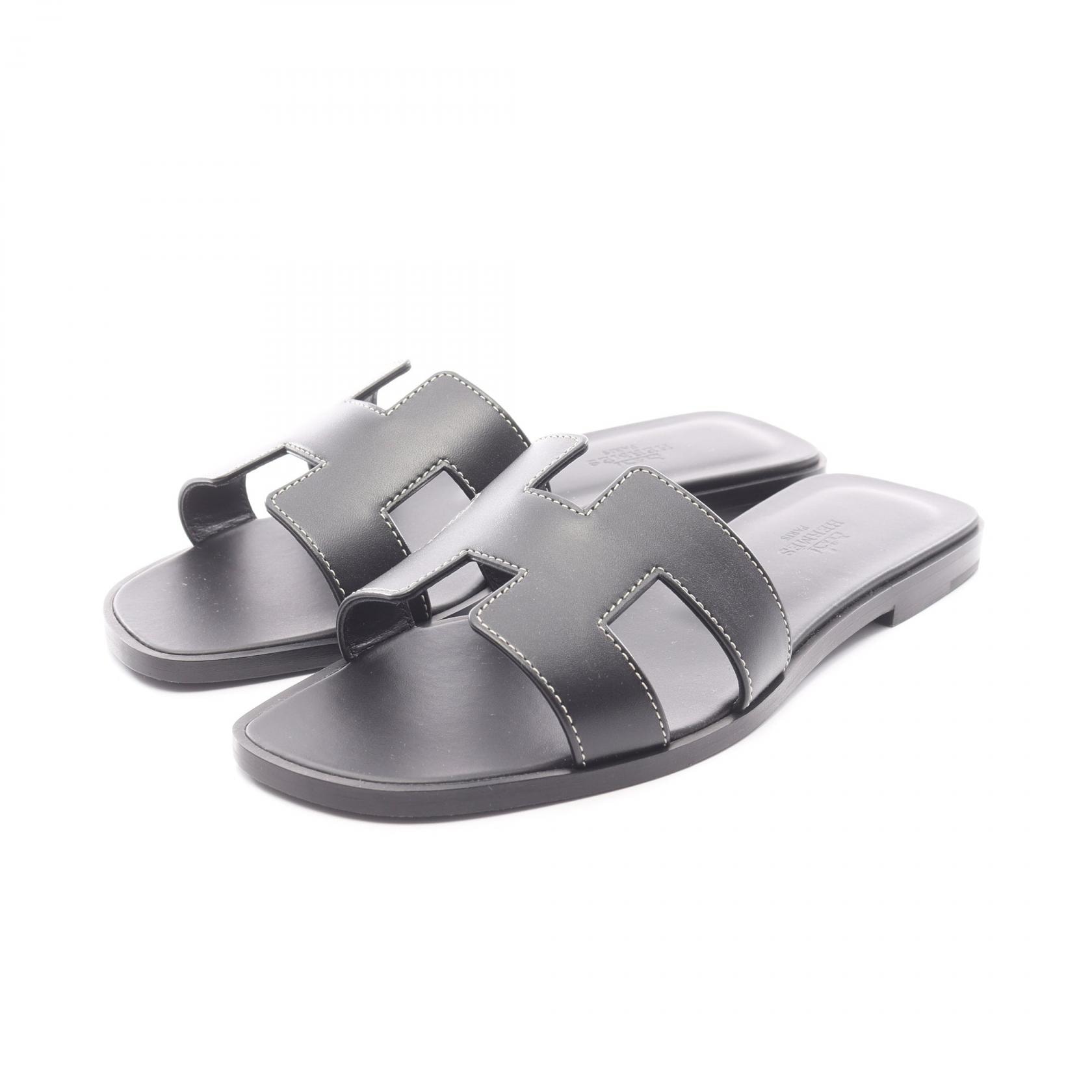 エルメス HERMES オラン ミュール 靴 レザー レディース ブラック系 【中古】