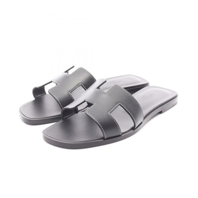 エルメス HERMES オラン ミュール 靴 レザー レディース ブラック系 【中古】