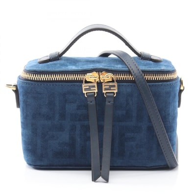 フェンディ FENDI ヴァニティ FFフロックデニム 2WAY ハンドバッグ バッグ ファブリック レザー レディース ブルー系 8BS108AVR6F1UJW 【新品】