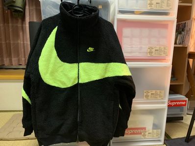 Nike Big Swoosh Reversible Boa Jacket"Black Neon"
