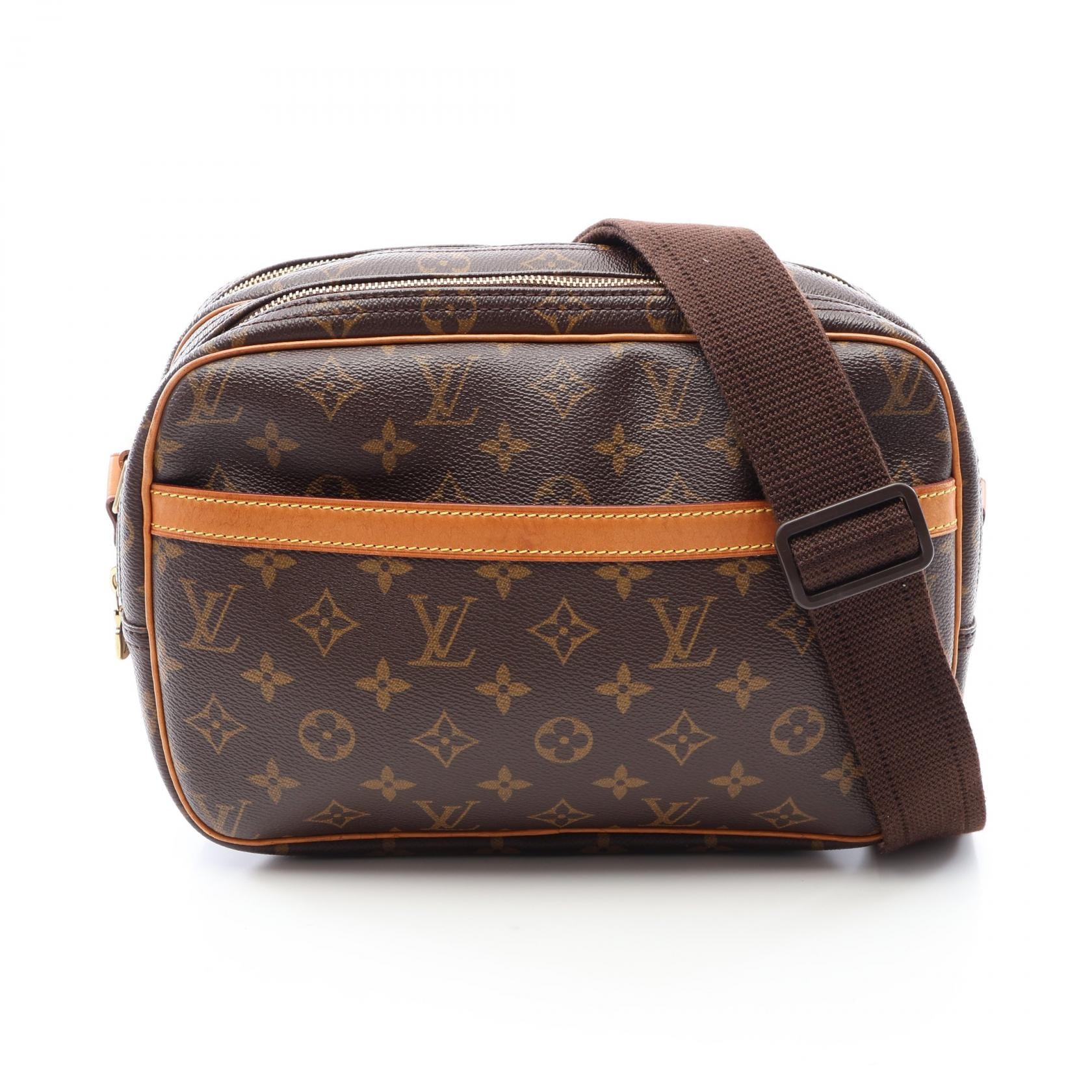 ルイ・ヴィトン LOUIS VUITTON リポーターPM ショルダーバッグ バッグ PVCコーティングキャンバス レザー モノグラム レディース ブラウン系 M45254 【中古】