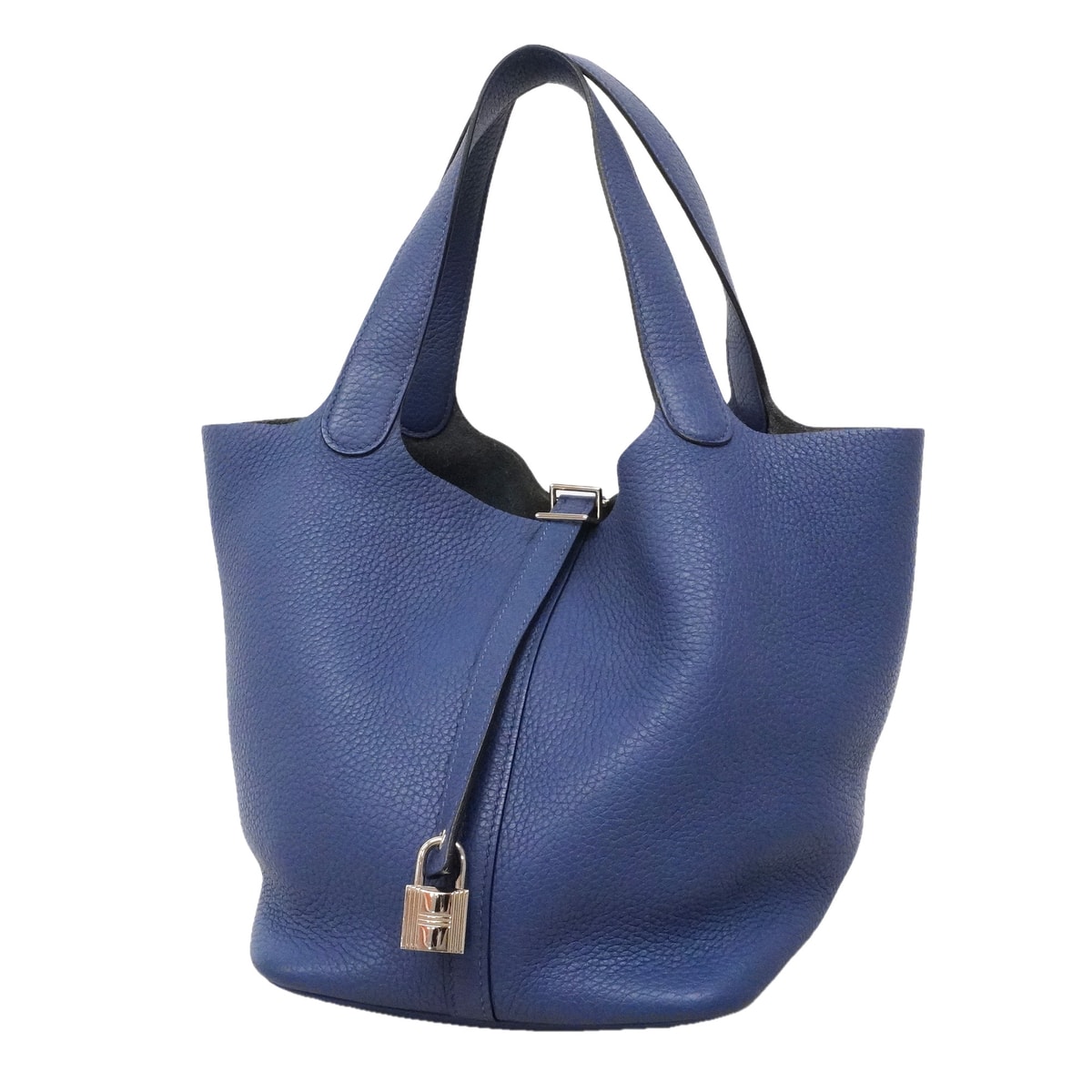 ★最終価格★SALE【6id5982】エルメス ハンドバッグ ピコタンロックMM トリヨンクレマンス ブルーサフィール シルバー金具 C刻印【中古】レディース