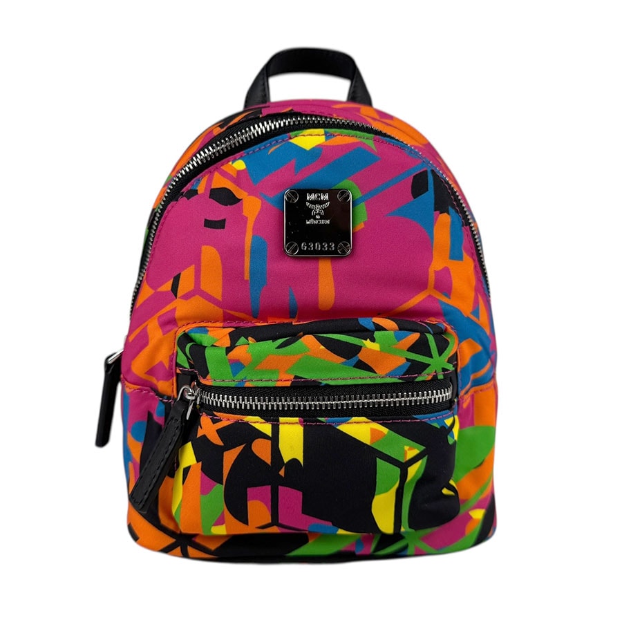 エム シー エム MCM ボディバッグ 斜め掛けショルダーバッグ ナイロン/キャンバス マルチカラー/ブラック シルバー ユニセックス【中古】 z5259