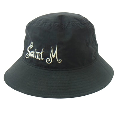 SAINT MICHAEL セントマイケル 帽子 SM-S23-0000-074 BUCKET HAT SAINT M ロゴ刺繍 バケットハット 帽子 ブラック系 O/S【中古】