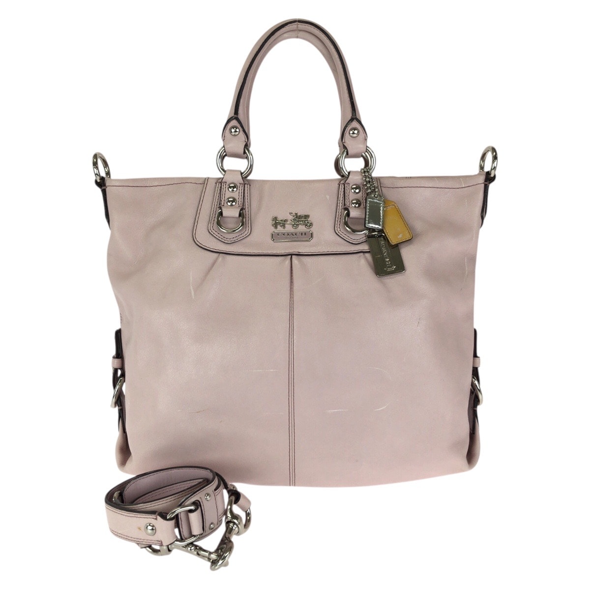 COACH コーチ マディソン レザージュリアン 2way ピンク シルバー金具 レザー ショルダーバッグ トートバッグ 602668 【中古】