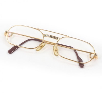 美品 カルティエ メガネ ゴールド メンズ 55□20